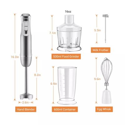800W Portable Stick Blender With Stainless Steel Blades Easy Control