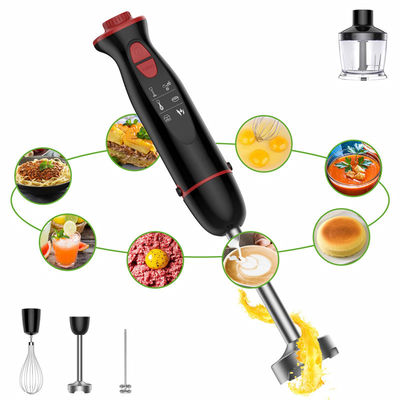 Durable stainless steel blades manual hand blender includes beaker, chopper, whisk, milk frother