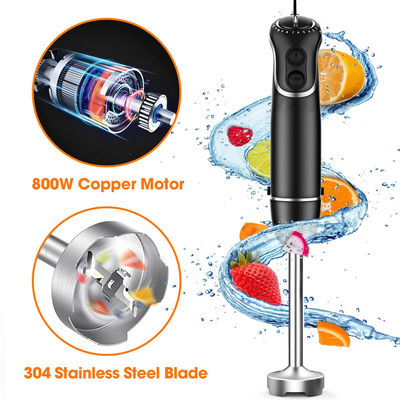 Titanium reinforced hand mixer blender with milk frother, egg whisk, food grinder, blending container