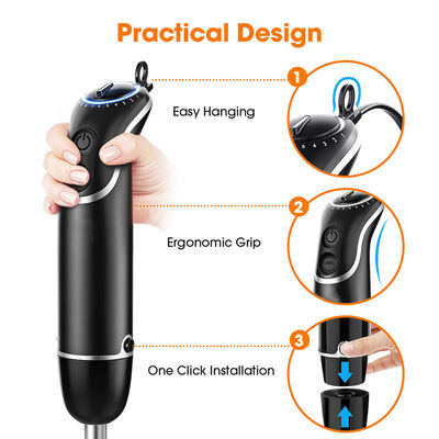 800W Kitchen Hand Blender 4 In 1 With Turbo Mode / 4 Stainless Steel Blades