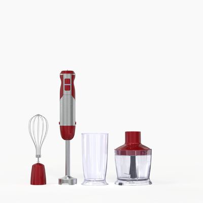 Stainless Steel Portable Hand Blender Red Stepless Speeds Easy Assembly