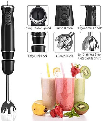 Household Variable Speed Stick Blender , Powerful Hand Blender With Whisk