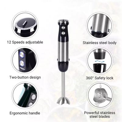 Splashproof Portable Hand Blender 400W 600W 800W With Chopper / Whisk