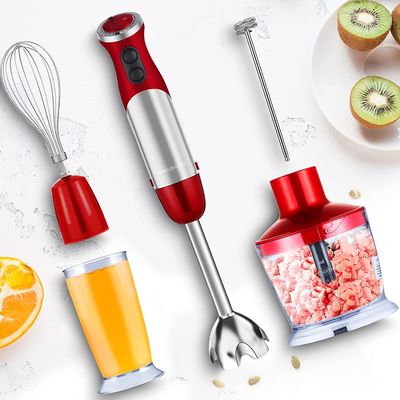 OEM ODM Stainless Steel Stick Blender 20 Speed Red Immersion Blender