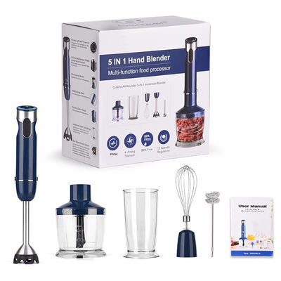 5 In 1 Portable Hand Blender , Immersion Hand Blender Set With Titanium Steel Blade