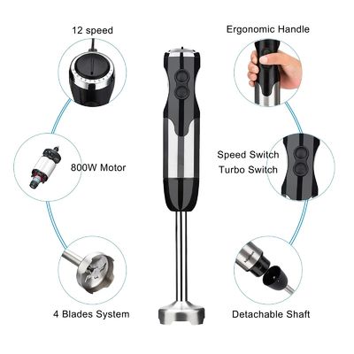 Smart Stick Hand Blender 400W Color Customized  Electric Immersion Blender
