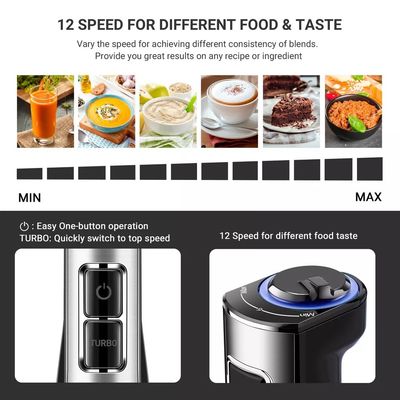 Multifunctional Hand Blender manufacturer Food Mixer 12 Speeds For Chopping Blending