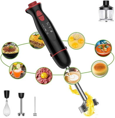 12 Speed Handheld Immersion Stick Blender With Stainless Steel Blades