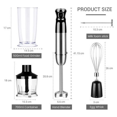4 Blades Stick Hand Blender 5 Attachments Included For Household