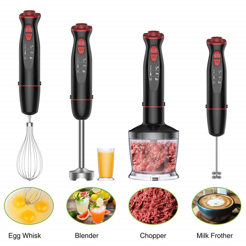 Powerful Portable Hand Blender Black 120V - 240V With 12 Adjustable Speed Settings